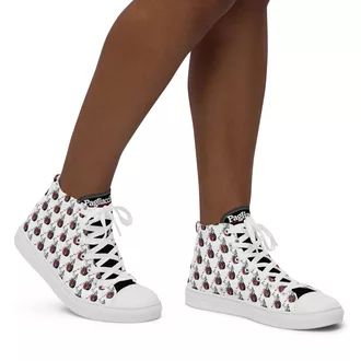 Women's white high top canvas shoes - Pagliacci's
