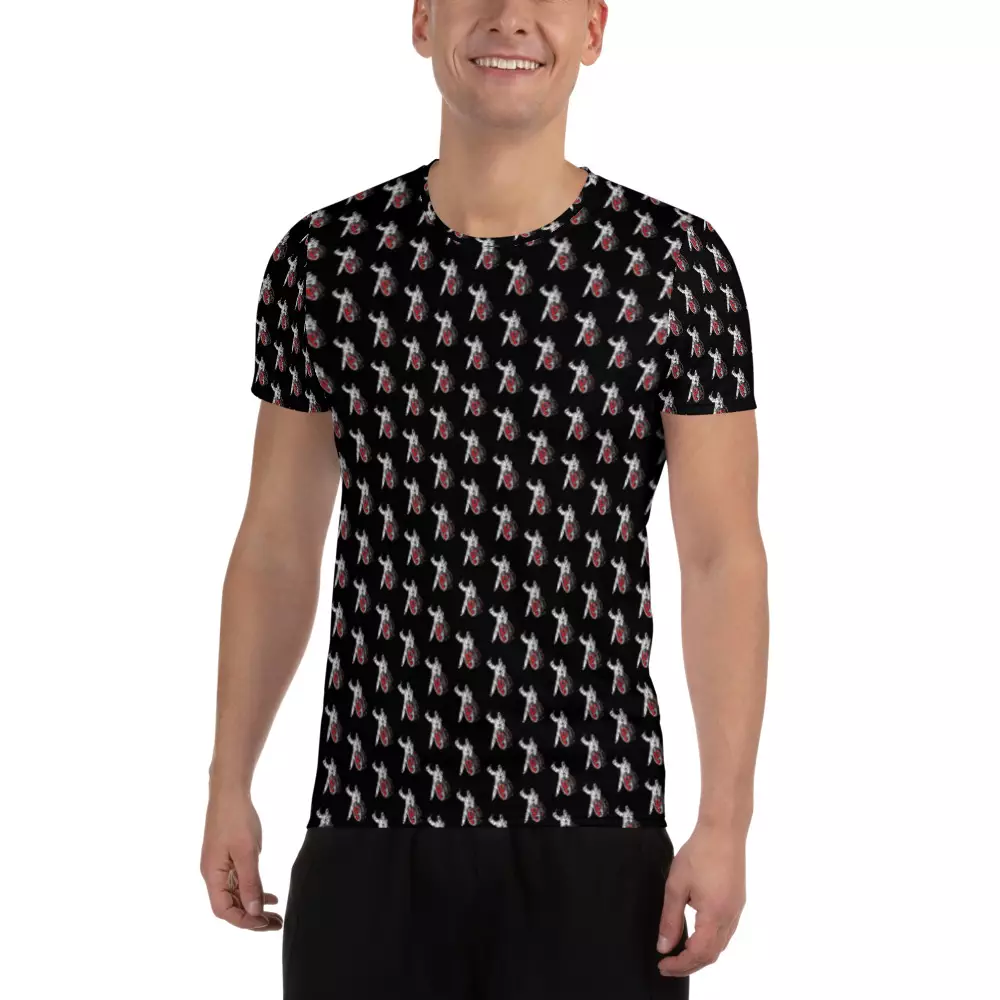 All-Over Print Men's Athletic T-shirt Black - Pagliacci's